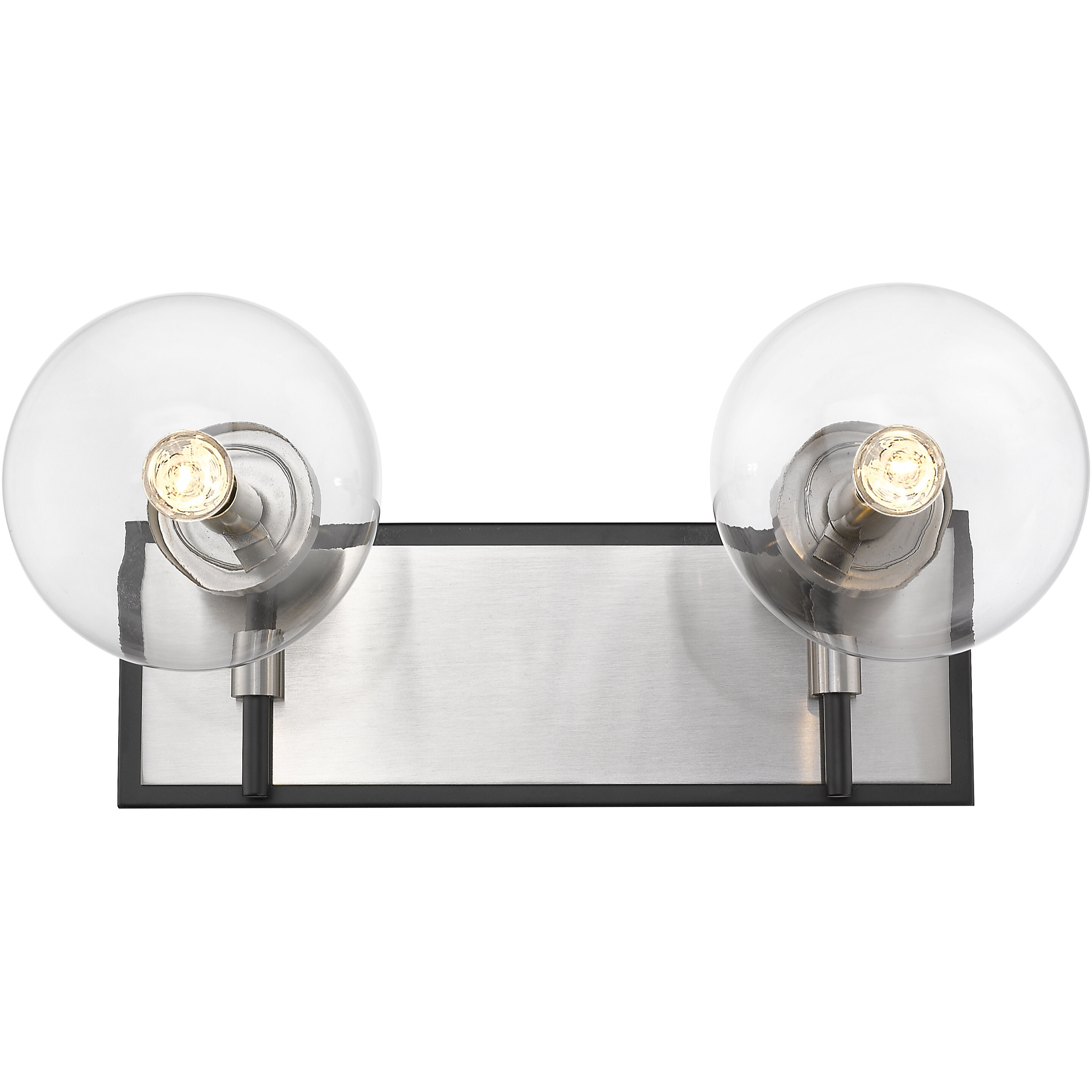 Parsons 2 Light 16 inch Matte Black and Brushed Nickel Vanity Wall Light