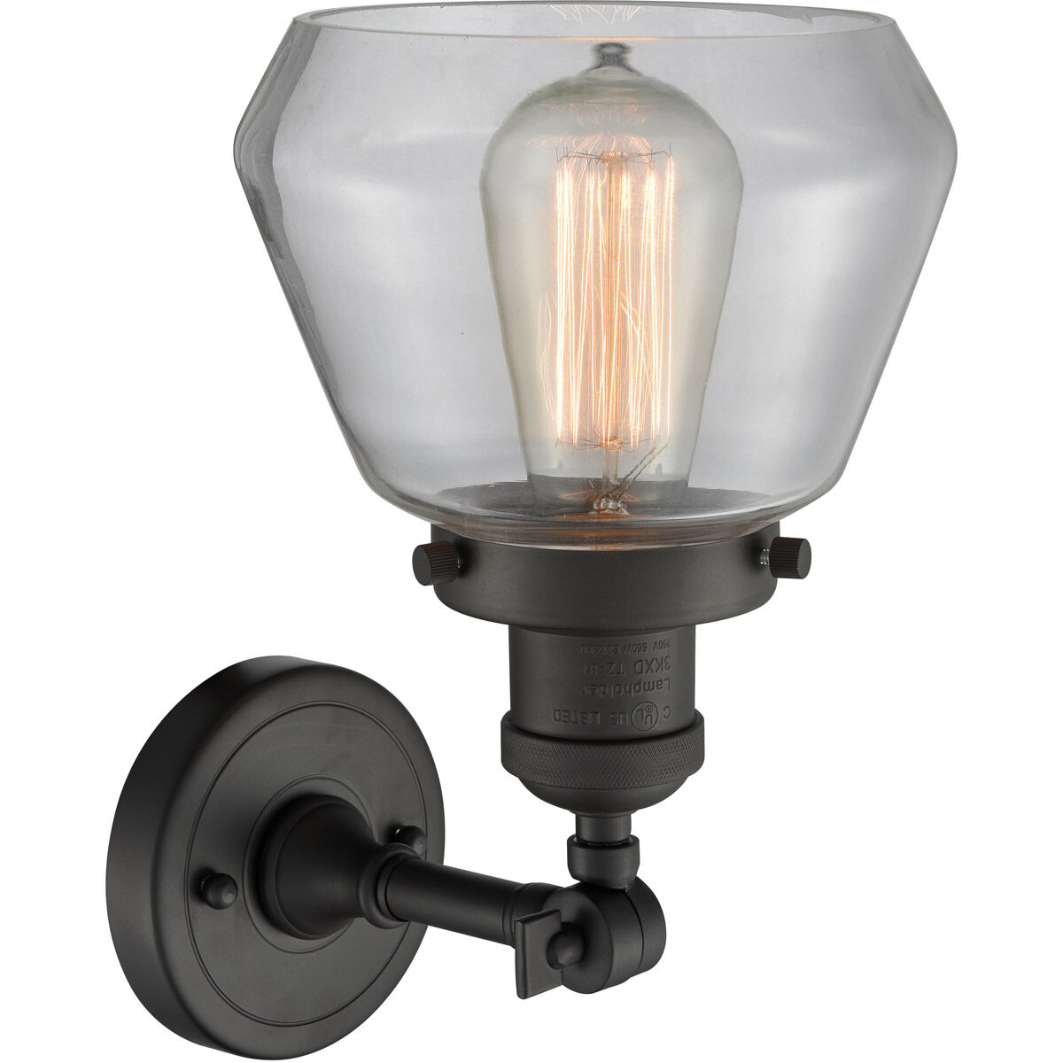 Franklin Restoration Fulton 1 Light 7 inch Oil Rubbed Bronze Semi-Flush Mount Ceiling Light in Clear Glass, Franklin Restoration