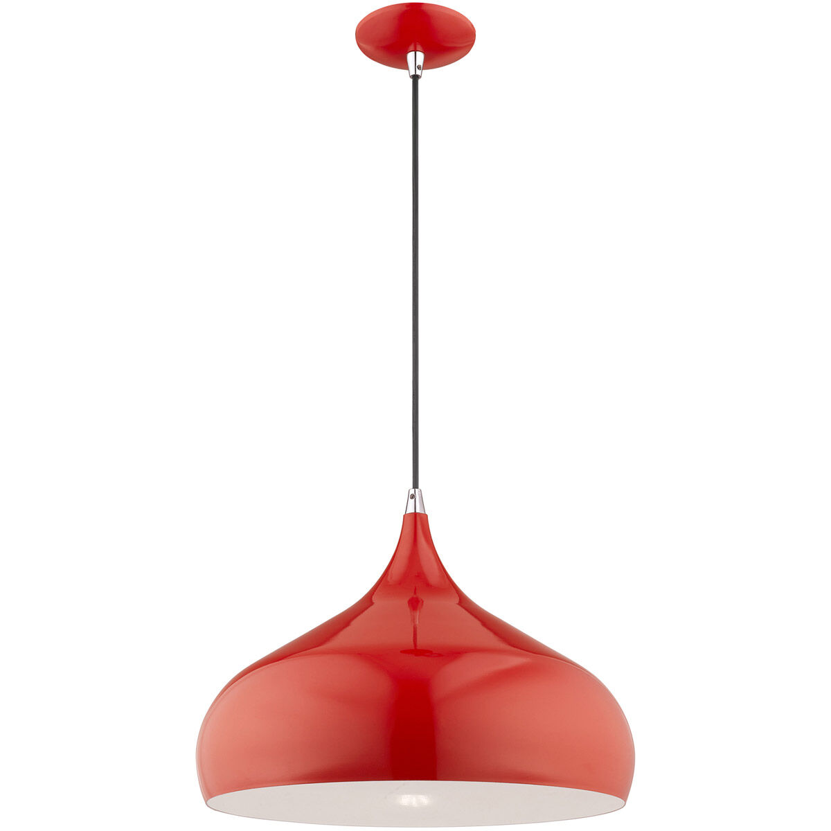 Allison 1 Light 16 inch Shiny Red Mini Pendant Ceiling Light