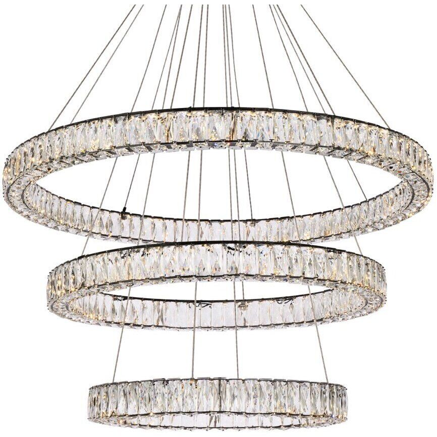 Monroe 3 Light 41 inch Black Chandelier Ceiling Light 