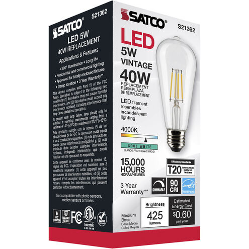 Lumos LED Medium Medium 5.00 watt 4000K LED Filament