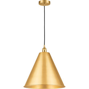 Edison Cone 1 Light 16 inch Satin Gold Mini Pendant Ceiling Light
