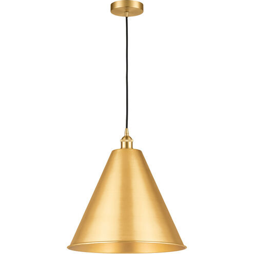 Edison Cone LED 16 inch Satin Gold Mini Pendant Ceiling Light