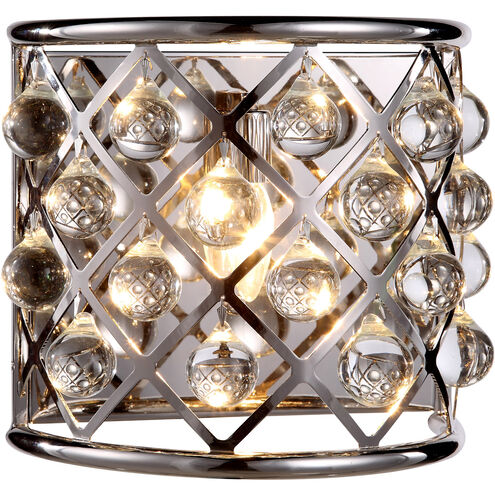 Madison 1 Light 12 inch Polished Nickel Wall Sconce Wall Light in Clear, Smooth Royal Cut, Urban Classic