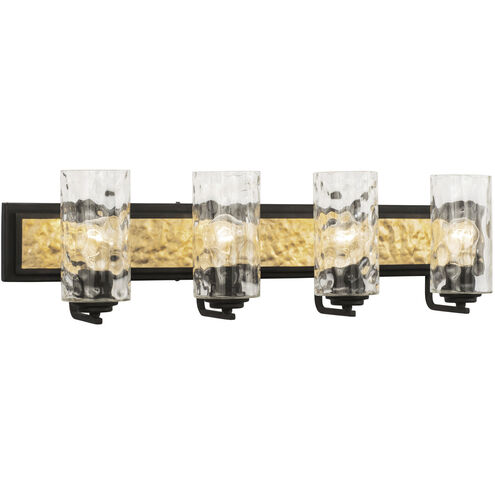 Hammer Time 4 Light 33 inch Carbon/French Gold Bath Vanity Wall Light