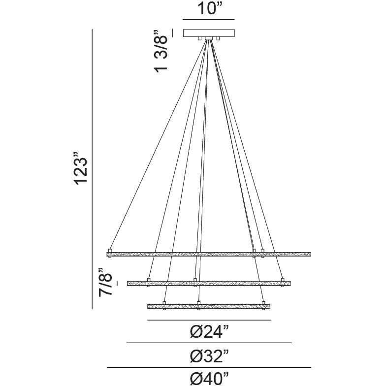Victoria LED 40 inch Brushed Gold Pendant Ceiling Light