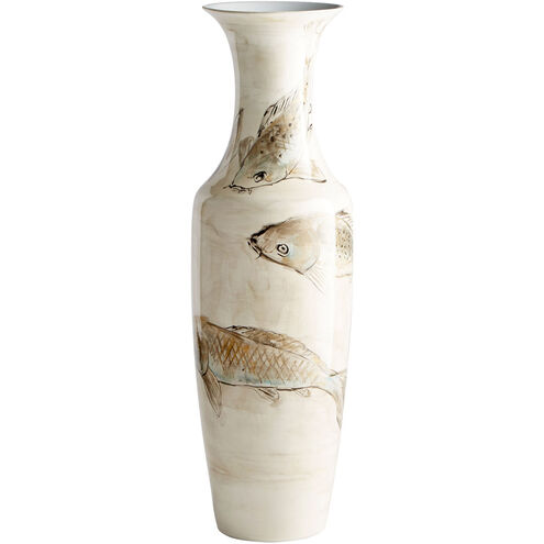 Playing Koi 31 X 10 inch Vase