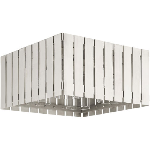 Greenwich 4 Light 13 inch Brushed Nickel Outdoor Flush Mount