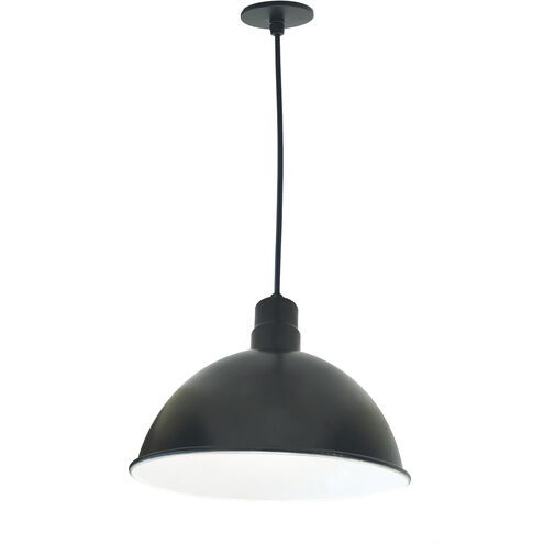 RLM Shade 1 Light 16 inch Gun Metal and White Pendant Ceiling Light