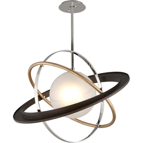 Apogee LED 30 inch Bronze Gold Leaf And Stainless Chandelier Ceiling Light