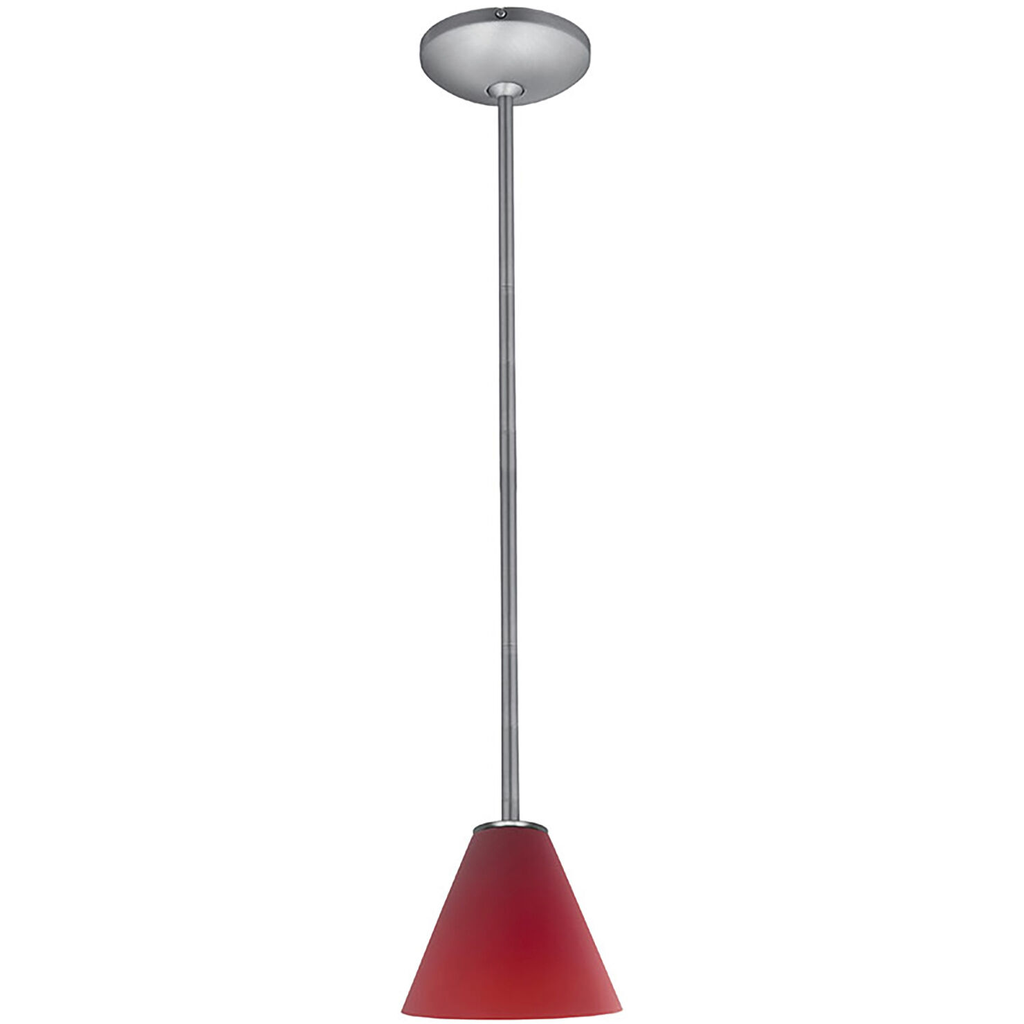 Martini 1 Light 7.25 inch Brushed Steel Pendant Ceiling Light in Red