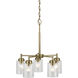 Winslow 5 Light Natural Brass Chandelier Ceiling Light, 1 Tier, Small