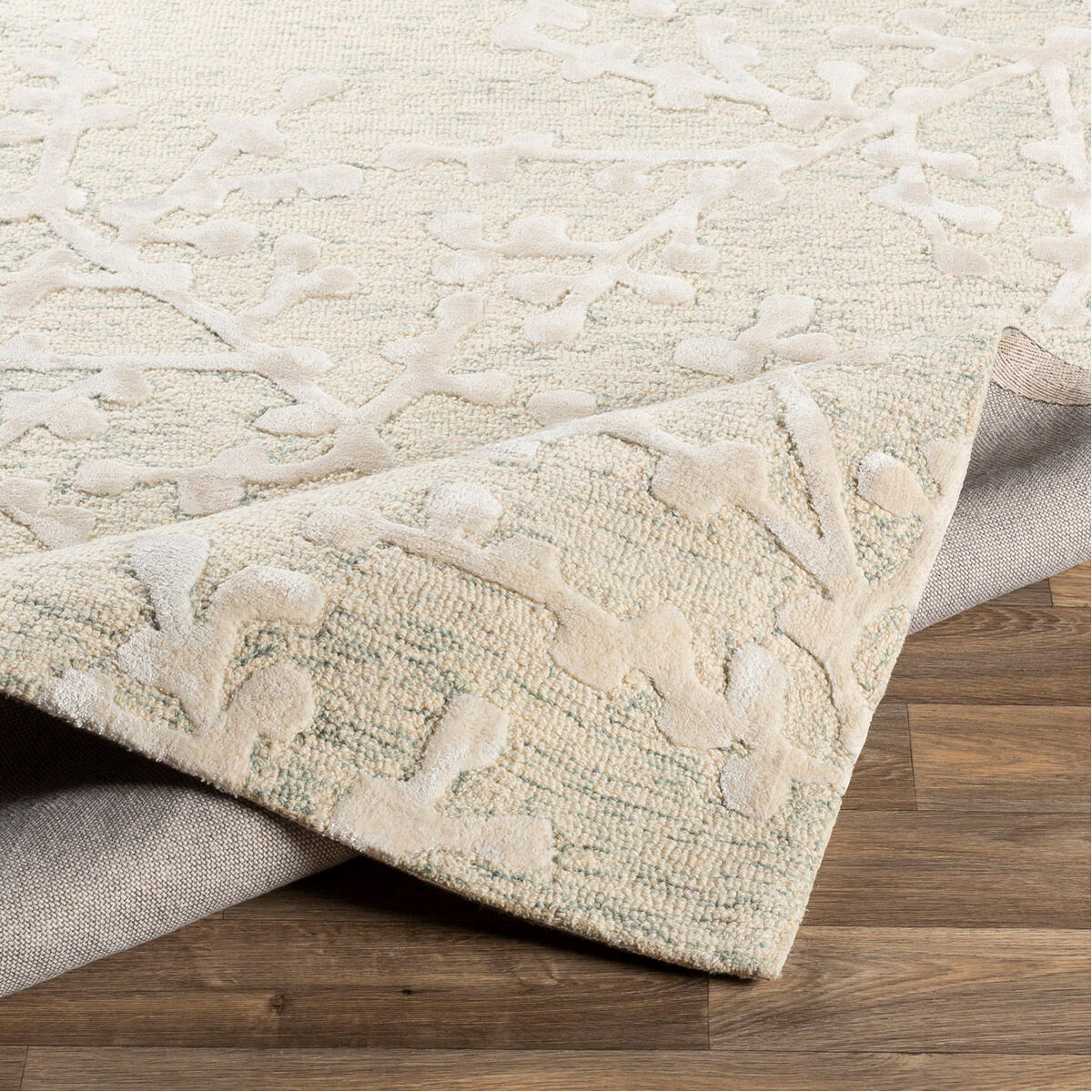 Opus 36 X 24 inch Cream/Pale Blue/Sage/Teal/White Rugs, Rectangle