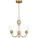 Miles 3 Light 21.5 inch Satin Brass Chandelier Ceiling Light