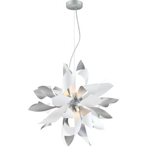Bloom 6 Light 16 inch Silver and Matte White Pendant Ceiling Light