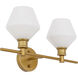 Gene 2 Light 19 inch Brass Wall sconce Wall Light