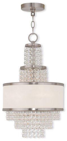 Prescott 3 Light 12 inch Brushed Nickel Mini Chandelier Ceiling Light