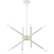 Soho 8 Light 20 inch White with Polished Brass Accents Chandelier Ceiling Light