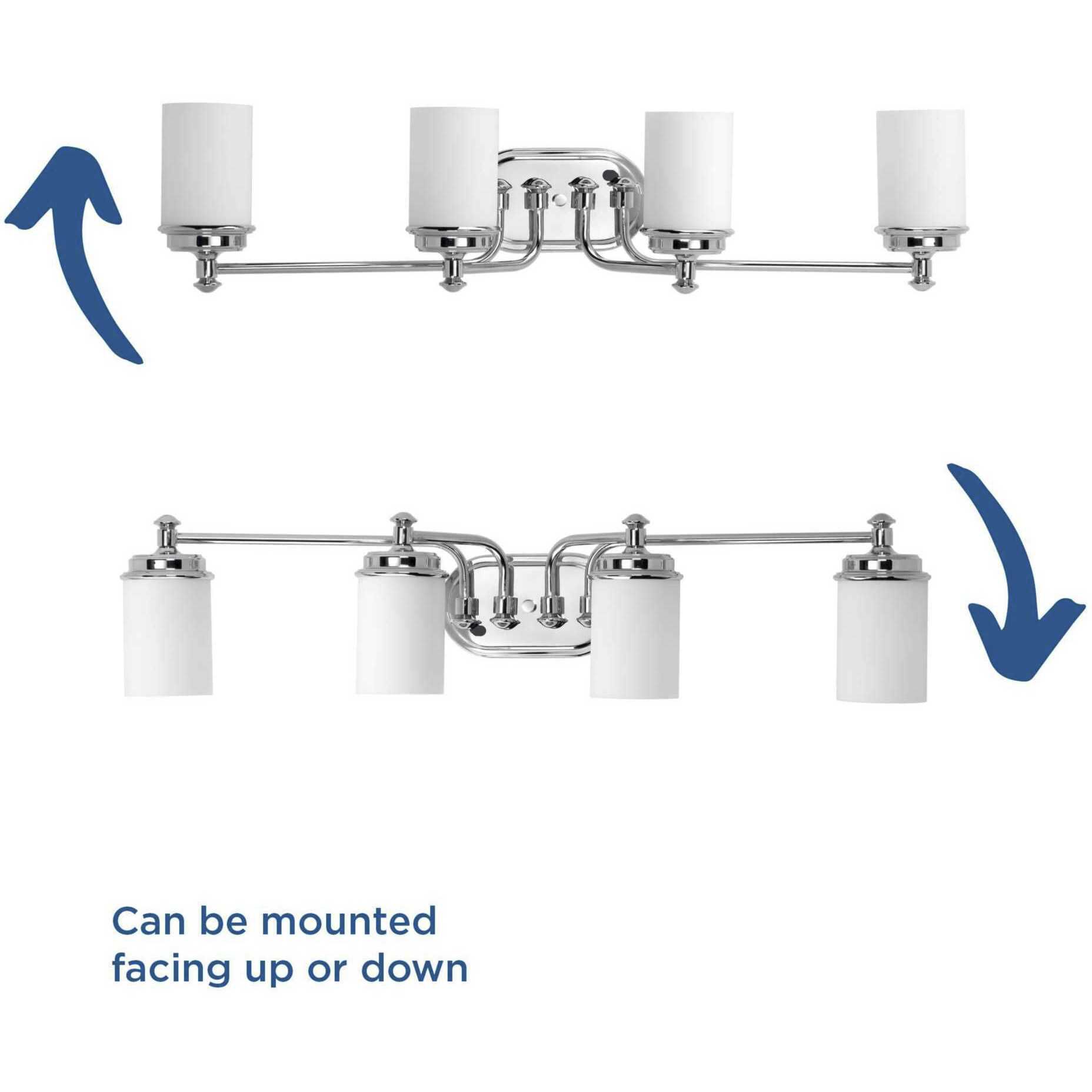 Glide 4 Light 34 inch Polished Chrome Bath Vanity Wall Light, Design Series