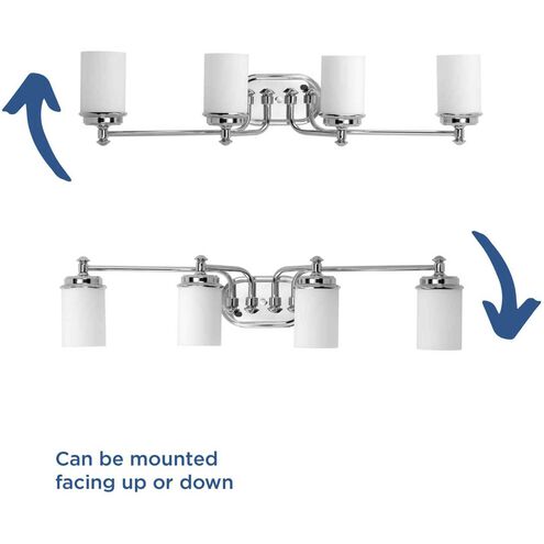 Glide 4 Light 34 inch Polished Chrome Bath Vanity Wall Light, Design Series