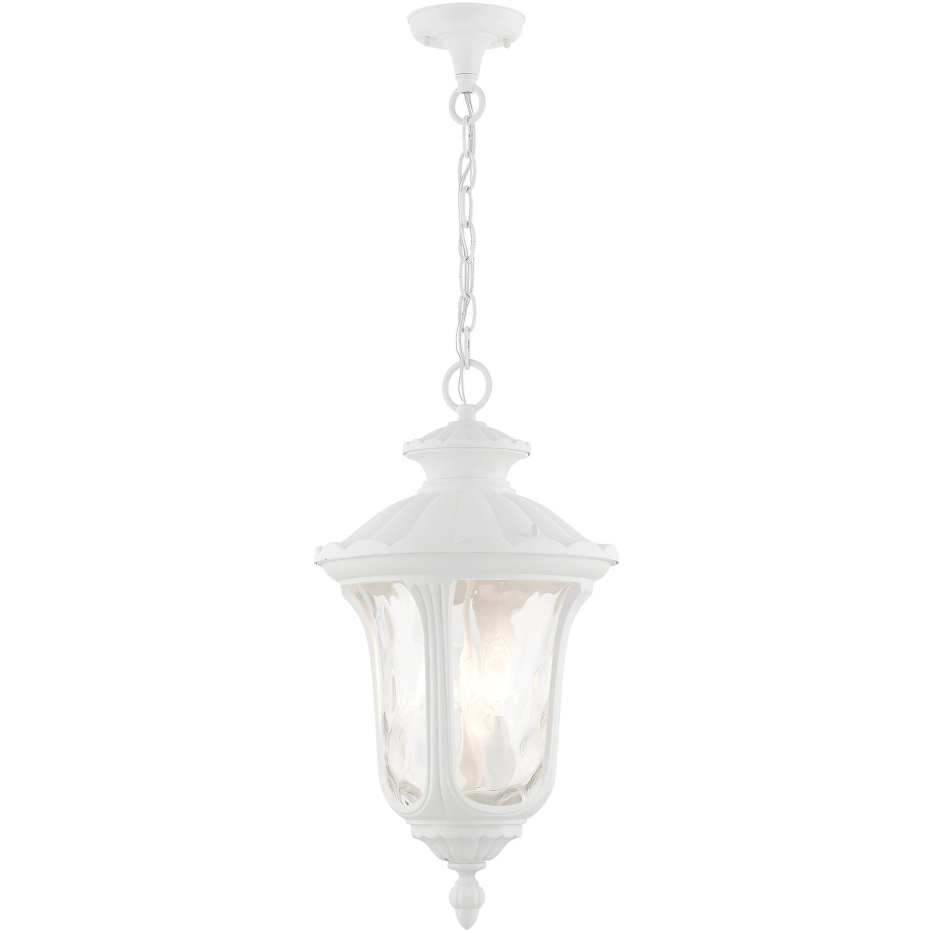 Oxford 3 Light 11 inch Textured White Outdoor Pendant Lantern