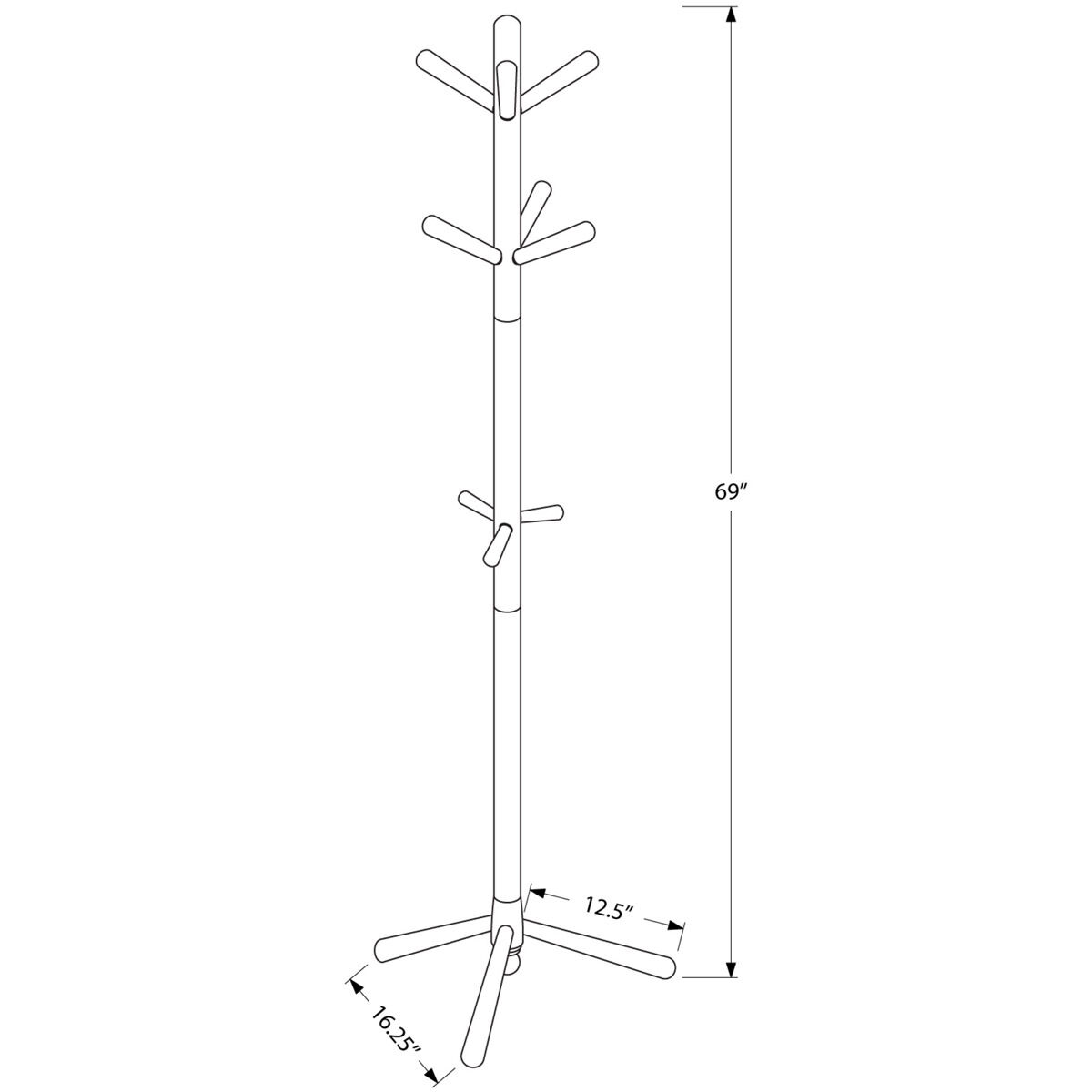 Lynn 69 inch Cappuccino Coat Rack