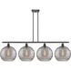 Ballston Athens Deco Swirl 4 Light 50.25 inch Matte Black Stem Hung Island Light Ceiling Light
