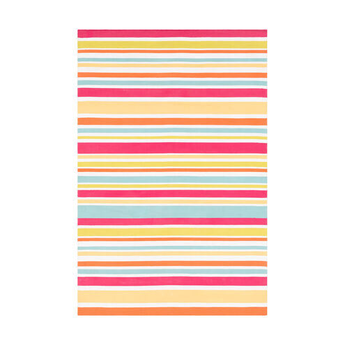 Maritime 36 X 24 inch Bright Pink/White/Lime/Burnt Orange/Teal/Saffron Outdoor Rug, Rectangle