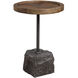 Horton 23 X 16 inch Natural Recycled Elm with Iron and Bluestone Block Accent Table