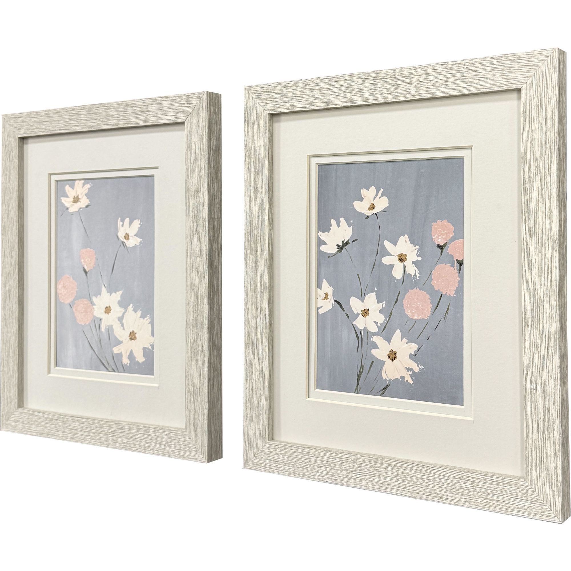 Garden Party Gray and Pink and Multi and White Framed Art, Propac
