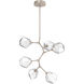Gem LED 30 inch Beige Silver Chandelier Ceiling Light in Metallic Beige Silver, Clear, 2700K LED, Modern Vine