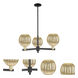 Preston 3 Light 17.63 inch Black Antique Brass Chandelier Ceiling Light in Mercury Glass