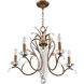 Serafina 5 Light 26 inch Hand Applied Venetian Golden Bronze Chandelier Ceiling Light