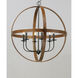 Compass 6 Light 30 inch Antique Pecan/Black Single Pendant Ceiling Light in Antique Pecan and Black