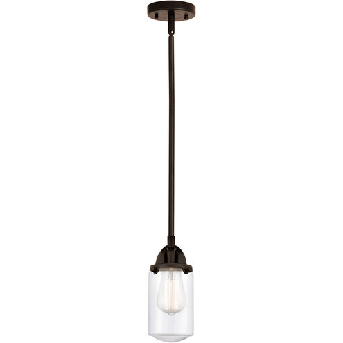 Nouveau 2 Dover 1 Light 5 inch Oil Rubbed Bronze Mini Pendant Ceiling Light in Clear Glass