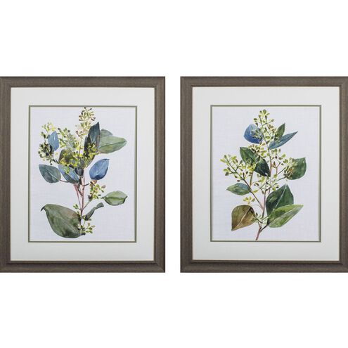 Florals Collection Green Framed Art
