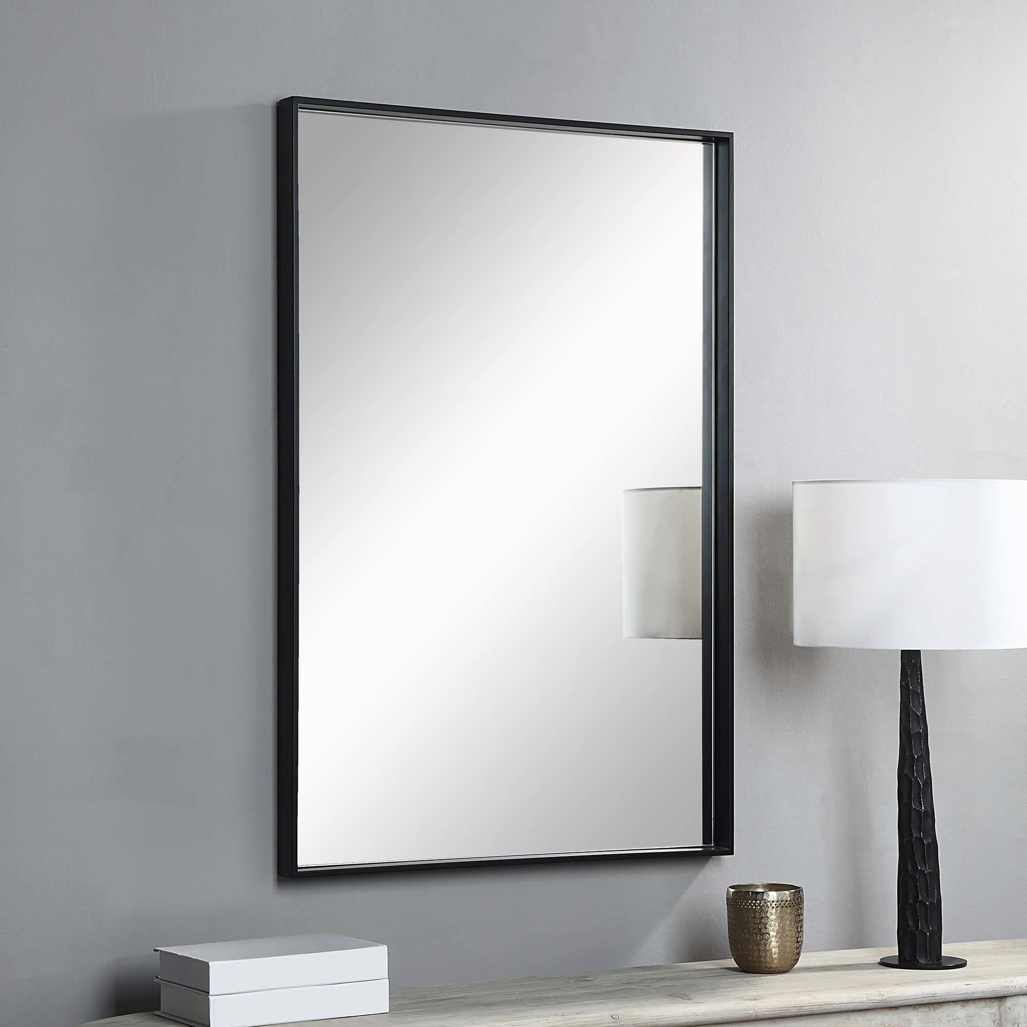Annalise 45 X 30 inch Clear and Matte Black Wall Mirror