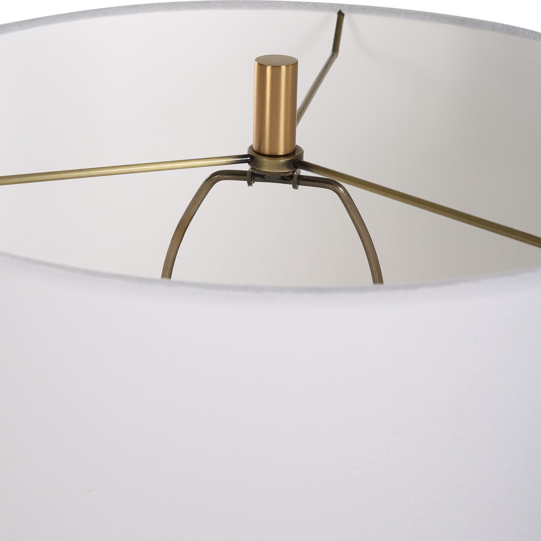 Palu 37.5 inch 150.00 watt Light Beige Travertine and Plated Brushed Brass Table Lamp Portable Light