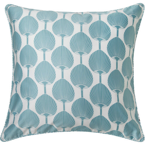 Kabuki 26 X 26 inch Aqua, White Euro Sham