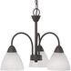 Tia 3 Light 17.75 inch Painted Bronze Chandelier Ceiling Light