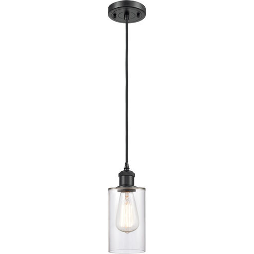 Ballston Clymer 1 Light 4 inch Matte Black Mini Pendant Ceiling Light in Clear Glass, Ballston