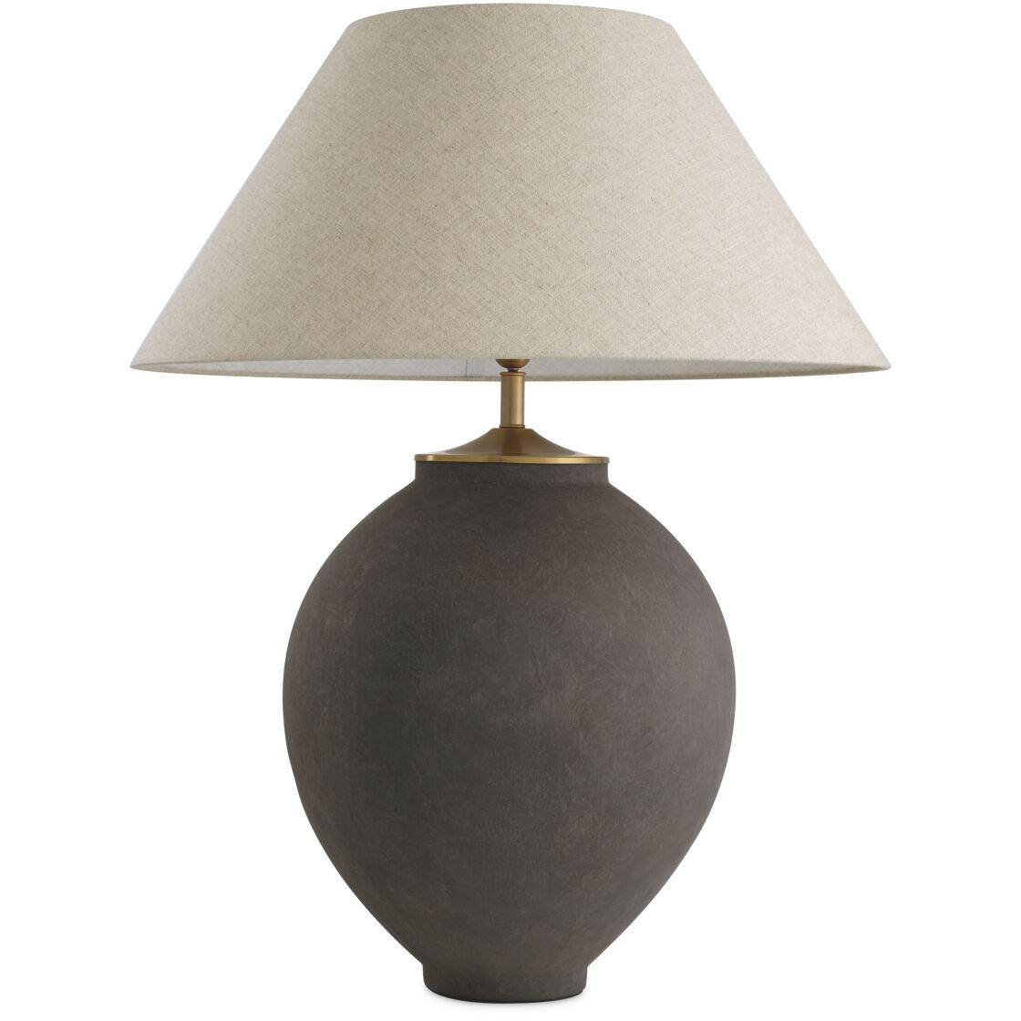 Moon Jar 40.16 inch 40 watt Taupe with Brushed Brass Table Lamp Portable Light