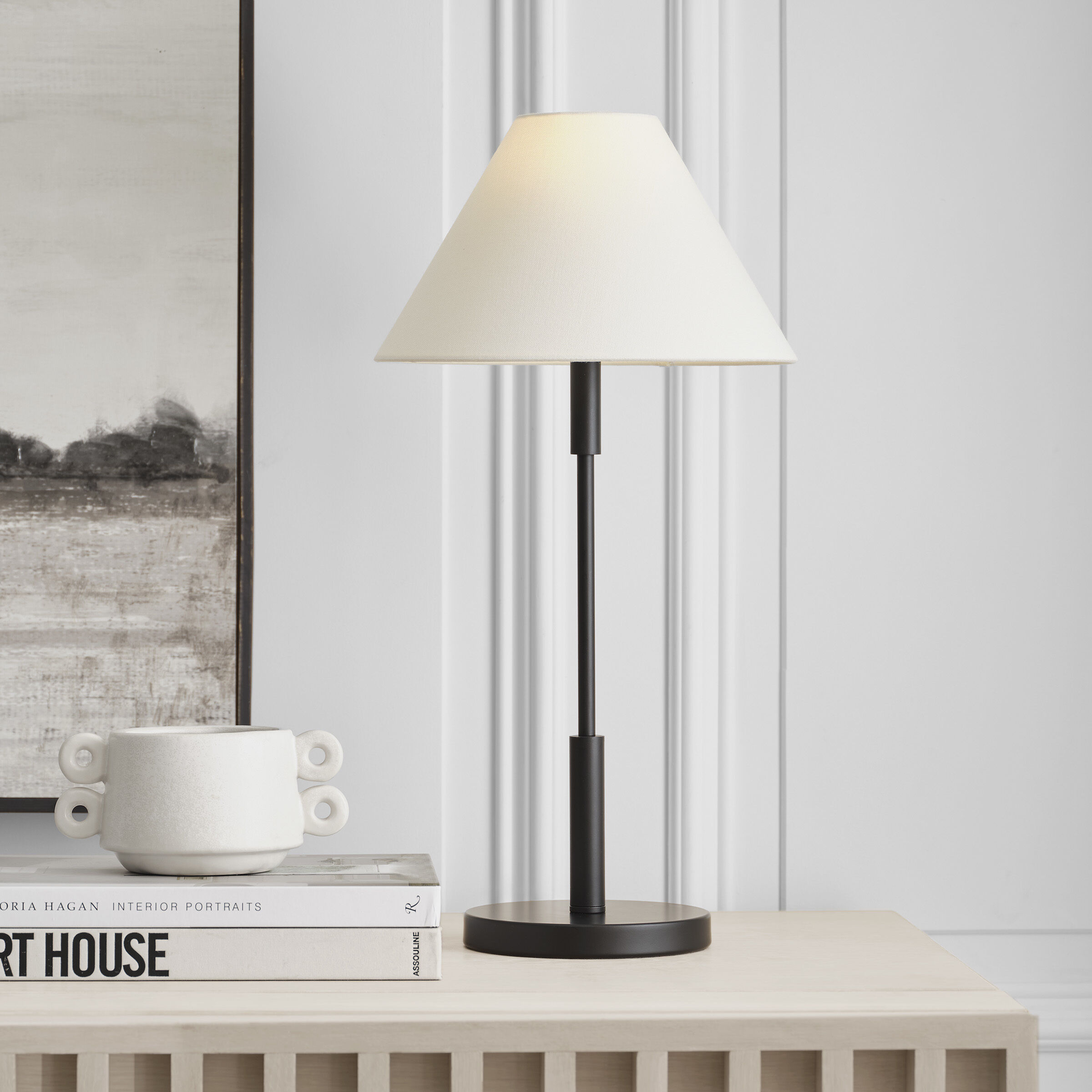 Drew & Jonathan Porteau 23 inch 9.00 watt Midnight Black Table Lamp Portable Light