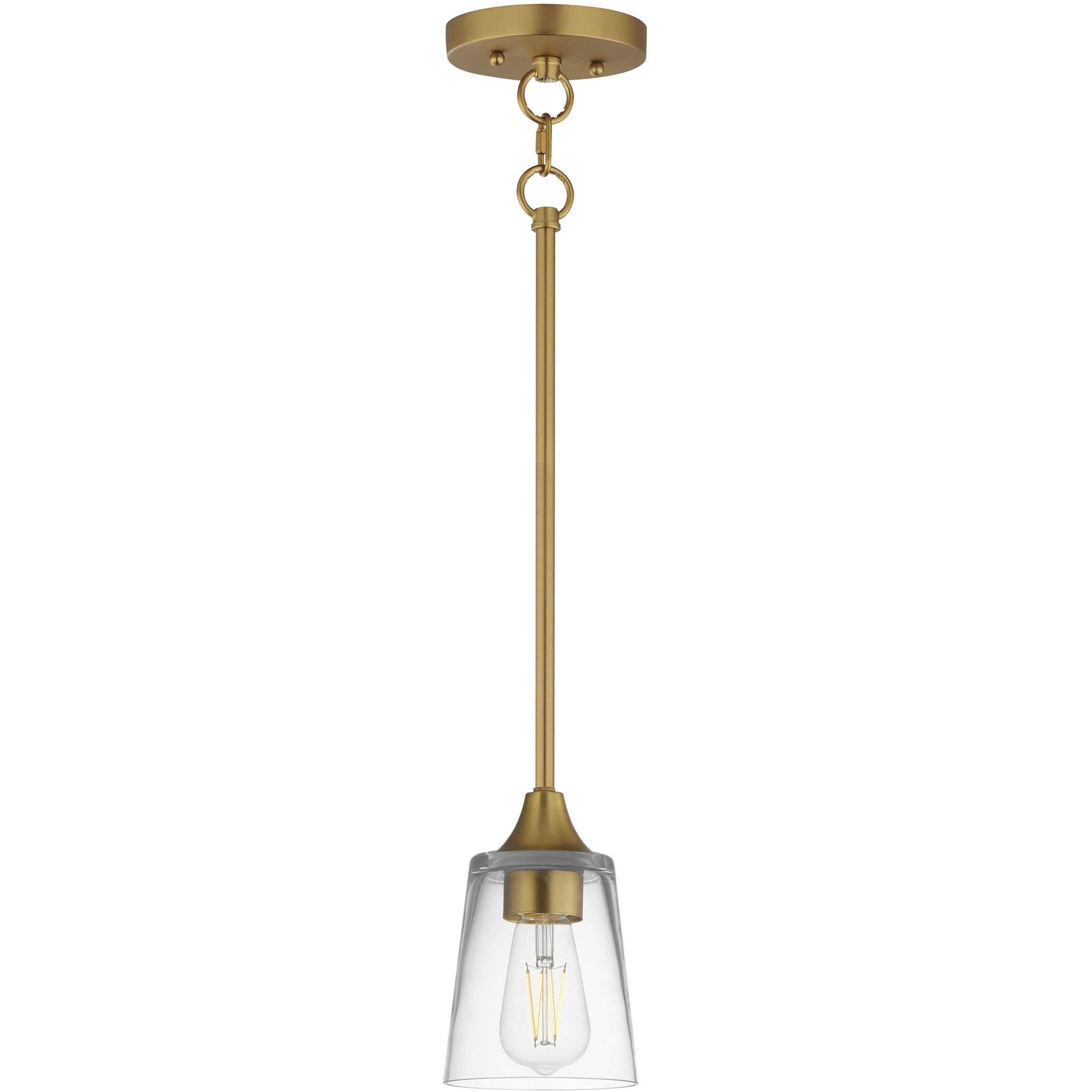 Hudson 1 Light 4.75 inch Natural Aged Brass Mini Pendant Ceiling Light in Clear