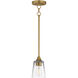 Hudson 1 Light 4.75 inch Natural Aged Brass Mini Pendant Ceiling Light in Clear