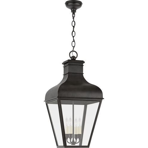 Chapman & Myers Fremont 4 Light 17 inch French Rust Outdoor Hanging Lantern, Large