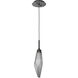 Rock Crystal LED 3.9 inch Matte Black Pendant Ceiling Light in 3000K LED, Chilled Smoke