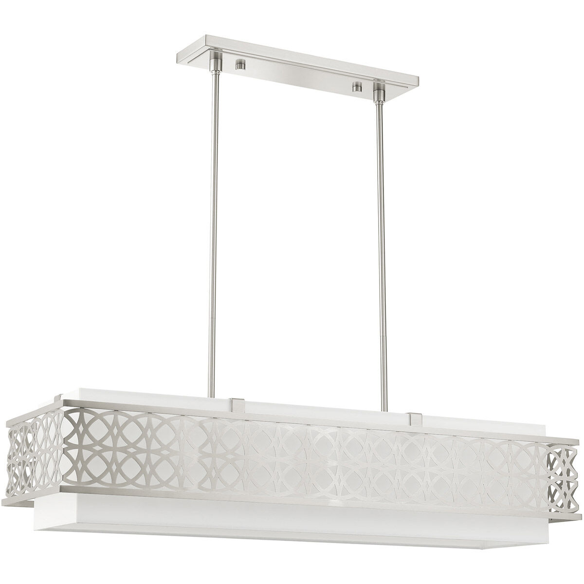 Calinda 6 Light 40 inch Brushed Nickel Linear Chandelier Ceiling Light