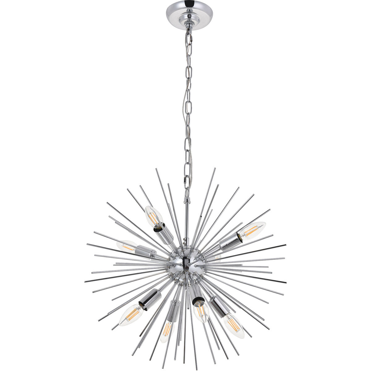 Timber 8 Light 20 inch Chrome Pendant Ceiling Light