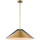 Baltic LED 24 inch Black and Brass Pendant Ceiling Light